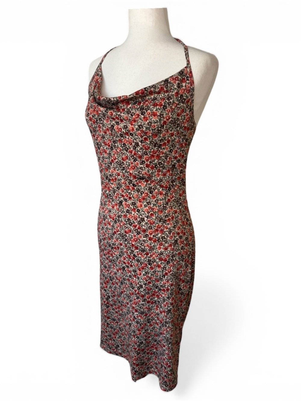 Y2K Misope Floral Cowl Midi Slip Dress Size M